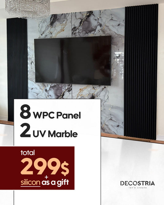 Special Offer: WPC Panels & UV Marble TV Wall for $299