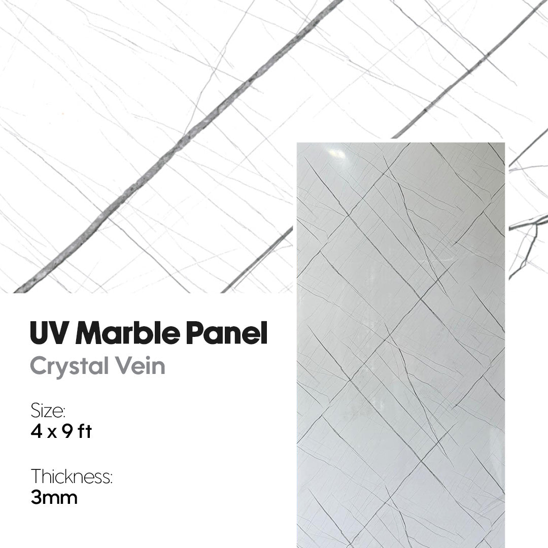 UV Marble Panel with Crystal Vein design on a white background, uv marble panel, marble, marble panel, crystal vein marble