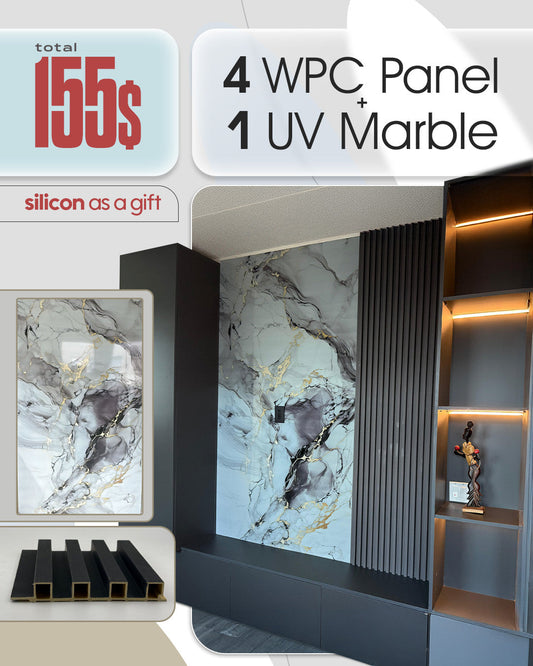 Modern Wall Design with WPC and UV Marble Panels