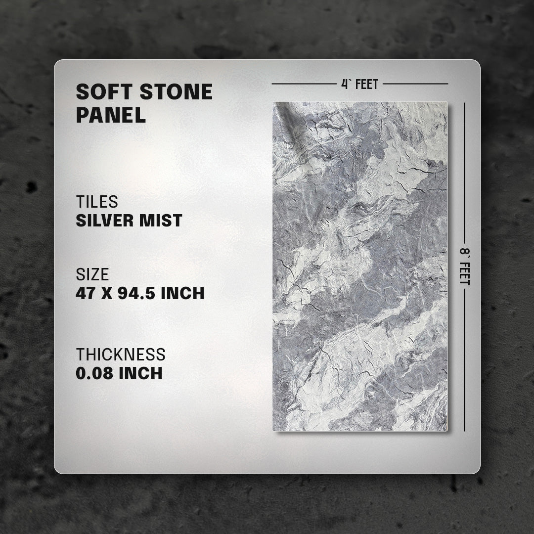 Silver Mist Soft Stone Panel