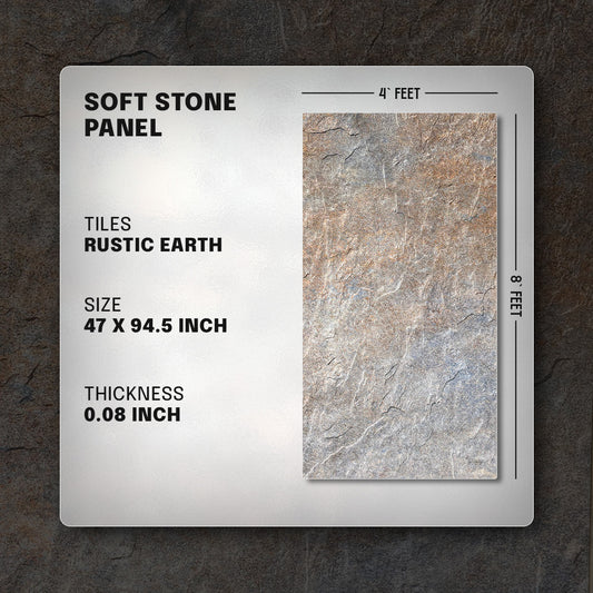Soft stone panel with rustic earth tiles on a dark textured background, soft stone, faux stone, soft stone panel, wall panes, faux stone panels, stone look panels