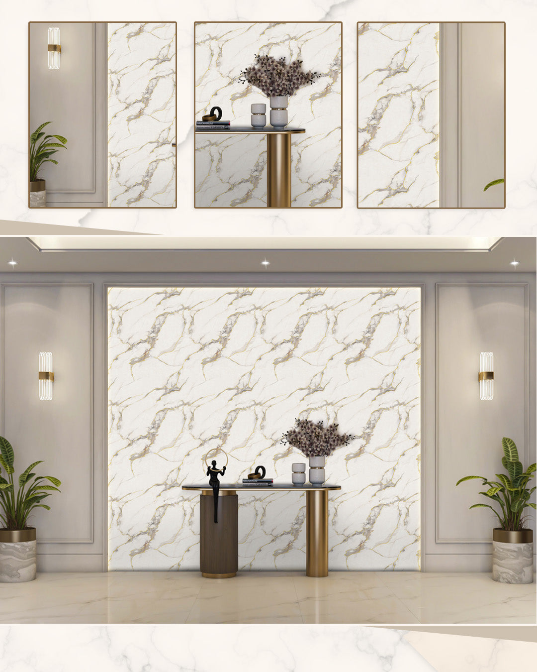 Golden Vein Luxe – UV Marble Wall Panel